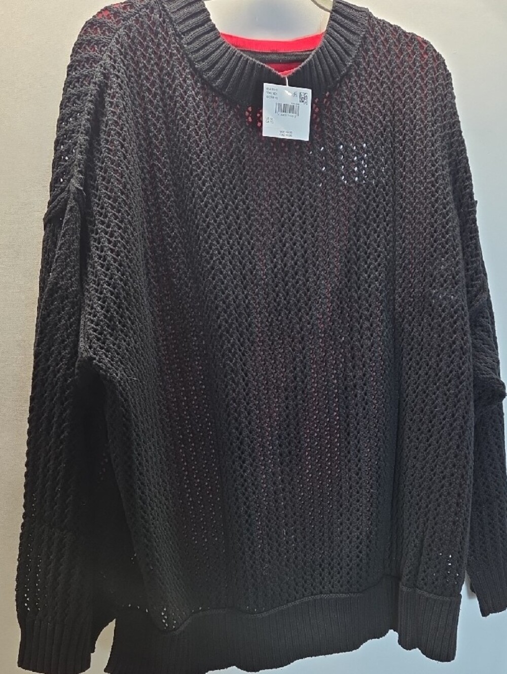 American Eagle Outfitters Black Open-Knit Skeleton Sweater Size XL - Picture 2 of 3